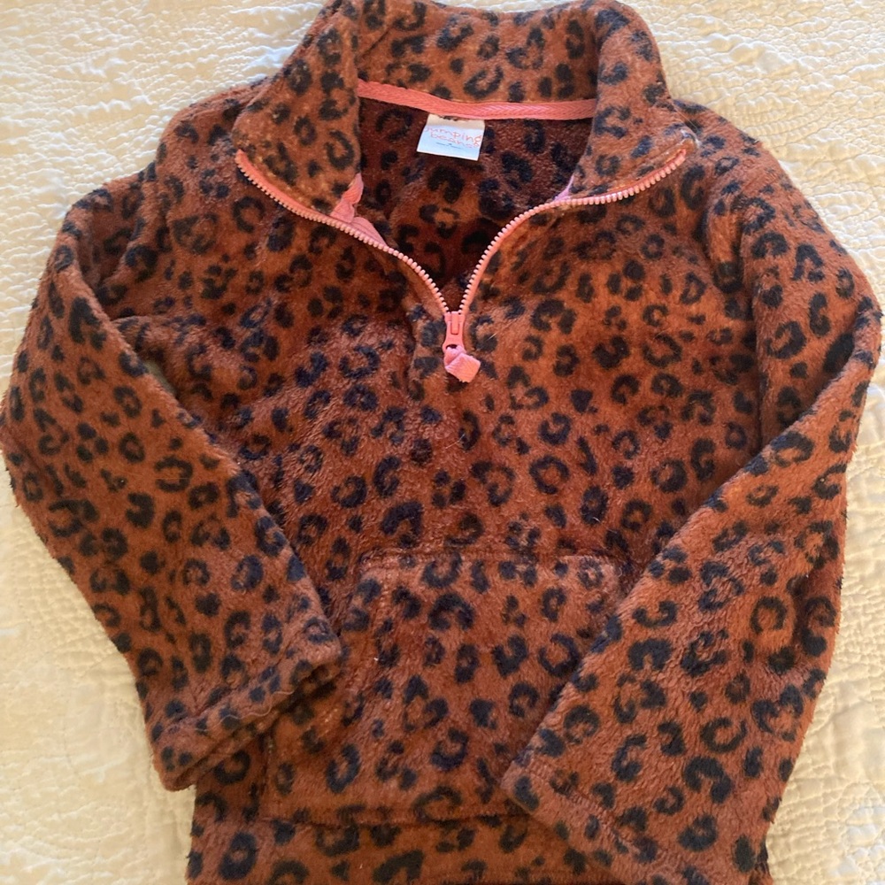 Jumping Bean Leopard Print Kids Pullover